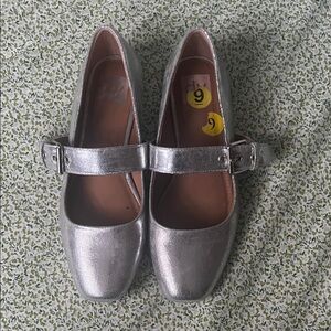 DV by Dolce Vita Silver Mary Jane Flats with Buckle Strap